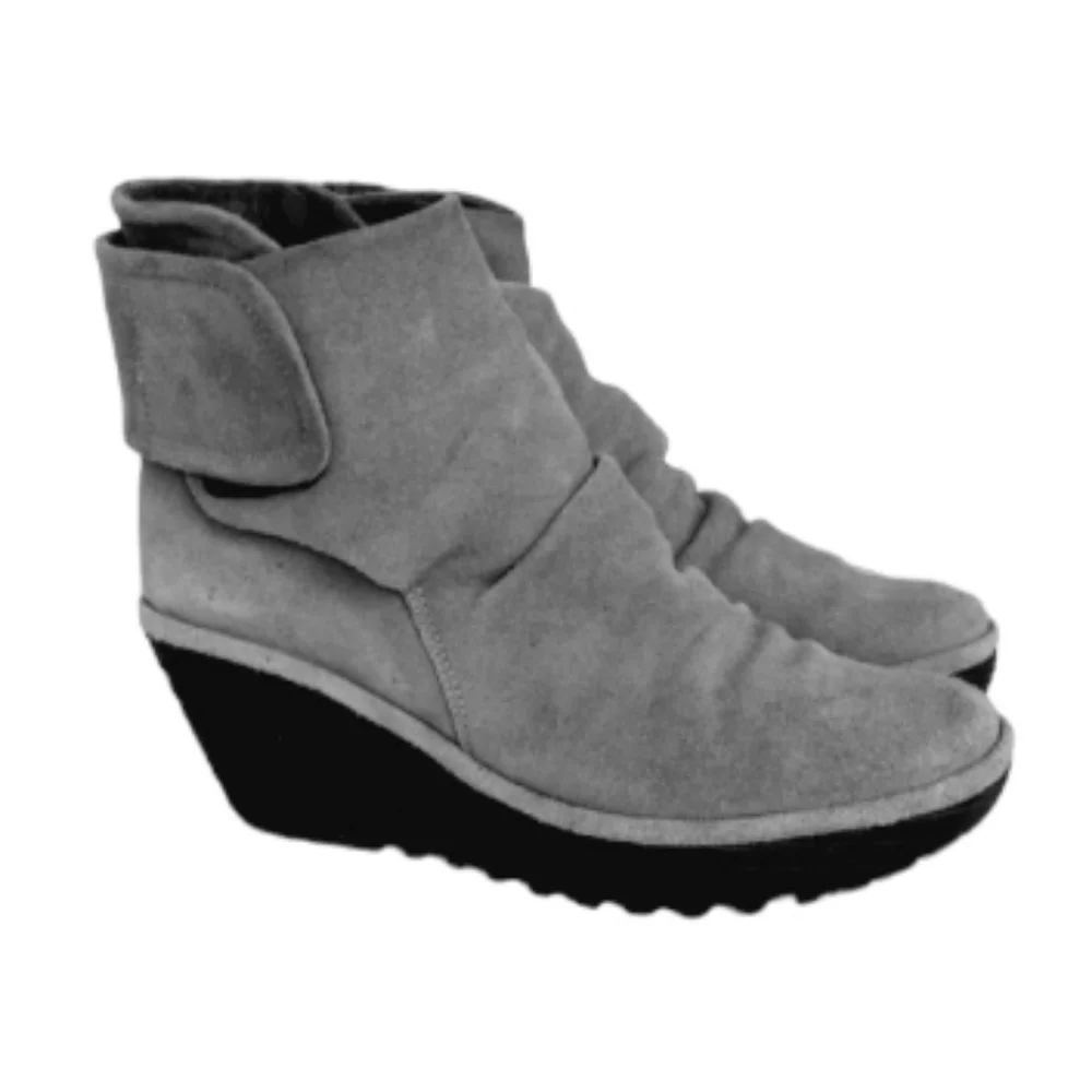EUC Fly London Yegi Suede Wedge Boots - EU 40/ US 9 - 9.5 - Picture 2 of 10